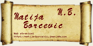 Matija Borčević vizit kartica
